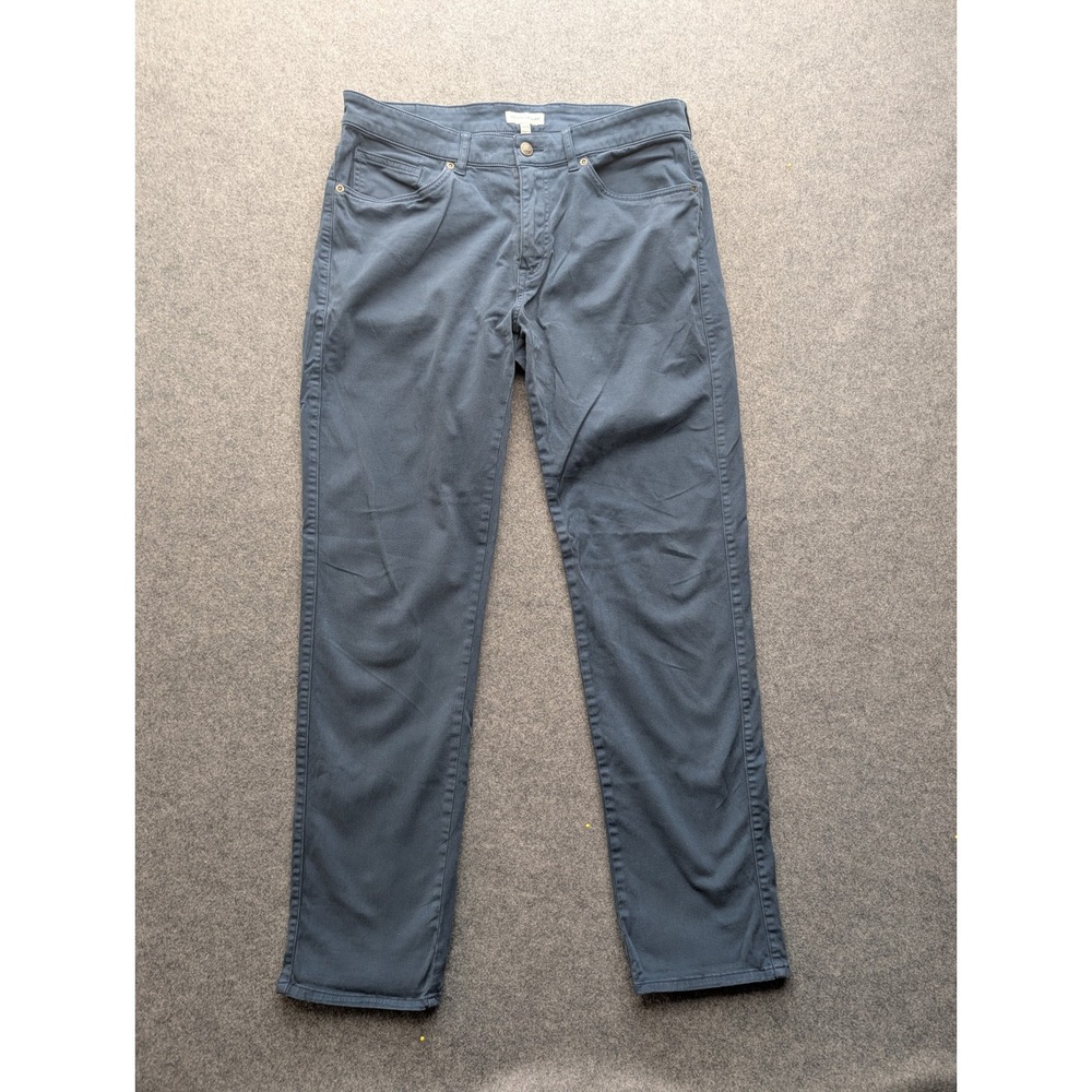 Peter Millar Signature Sateen Classic Fit Pants Blue Grey 34/32 Mens Stretch